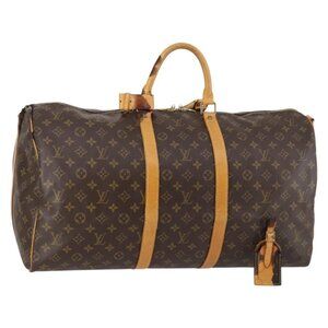 LOUIS VUITTON Monogram Keepall Bandouliere 55 Boston Bag M41414 LV Auth gh898